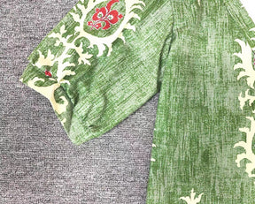 SpringStil® - Green boho blouse with deep V-neck