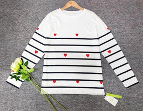 FallStil® - Long-sleeved top Heart Navy Stripe