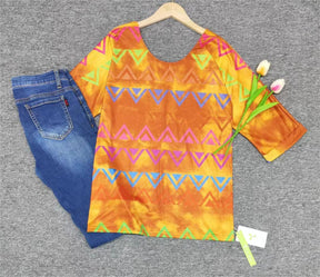 FallStil® - Colorful tunic top with Aztec print and half-length sleeves