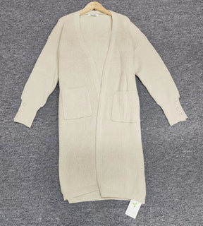 Monci® - Classic beige long sleeve pocket cardigan