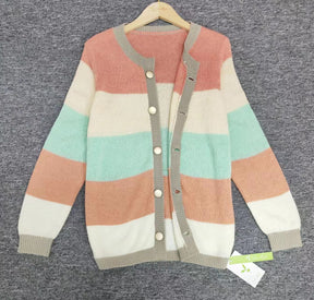 Even&amp;Vil® - Cute color block cardigan with long sleeves