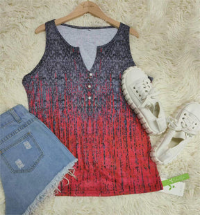 FallStil® - Ombre tank top with rain pattern in blue and red