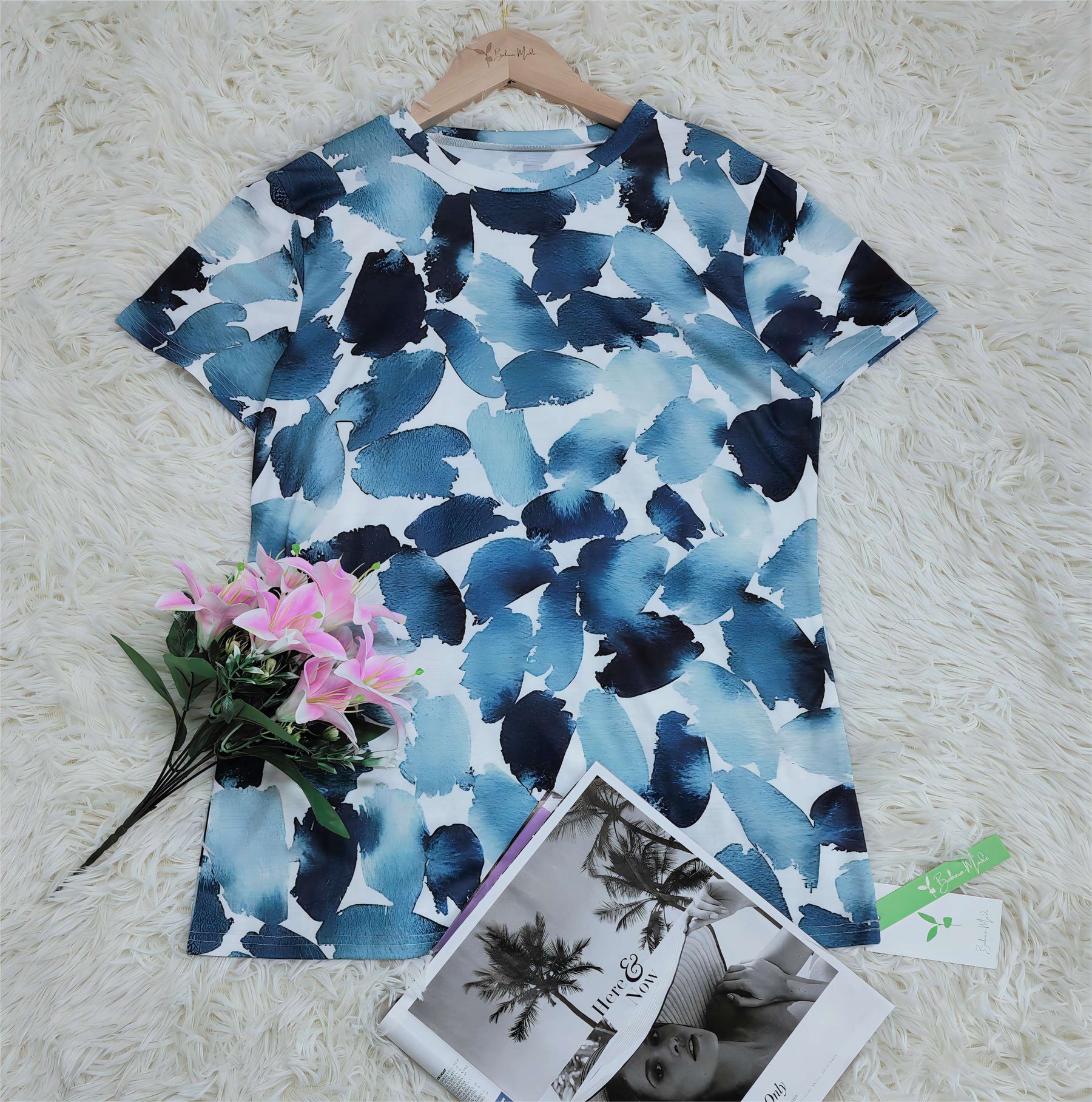 FallStil® - Blue printed short sleeve top