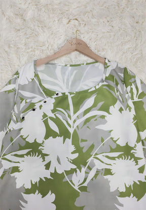 Naturlux® - Green Print 3/4 Sleeve Two Piece Set