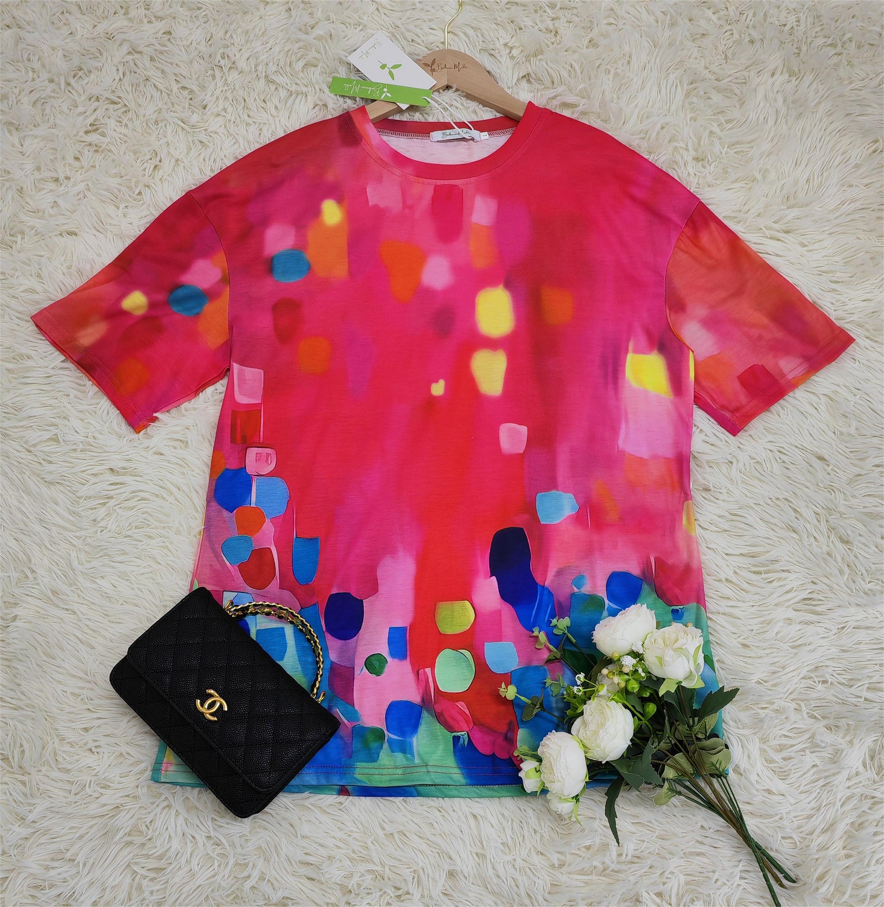 FallStil® - Rainbow dot short sleeve top