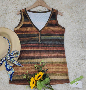 SpringStil® - Brown sleeveless striped top