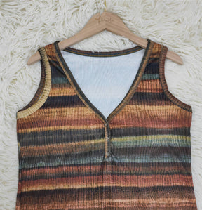 SpringStil® - Brown sleeveless striped top