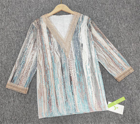 SpringStil® - Dreamy Print 3/4 Sleeve Top