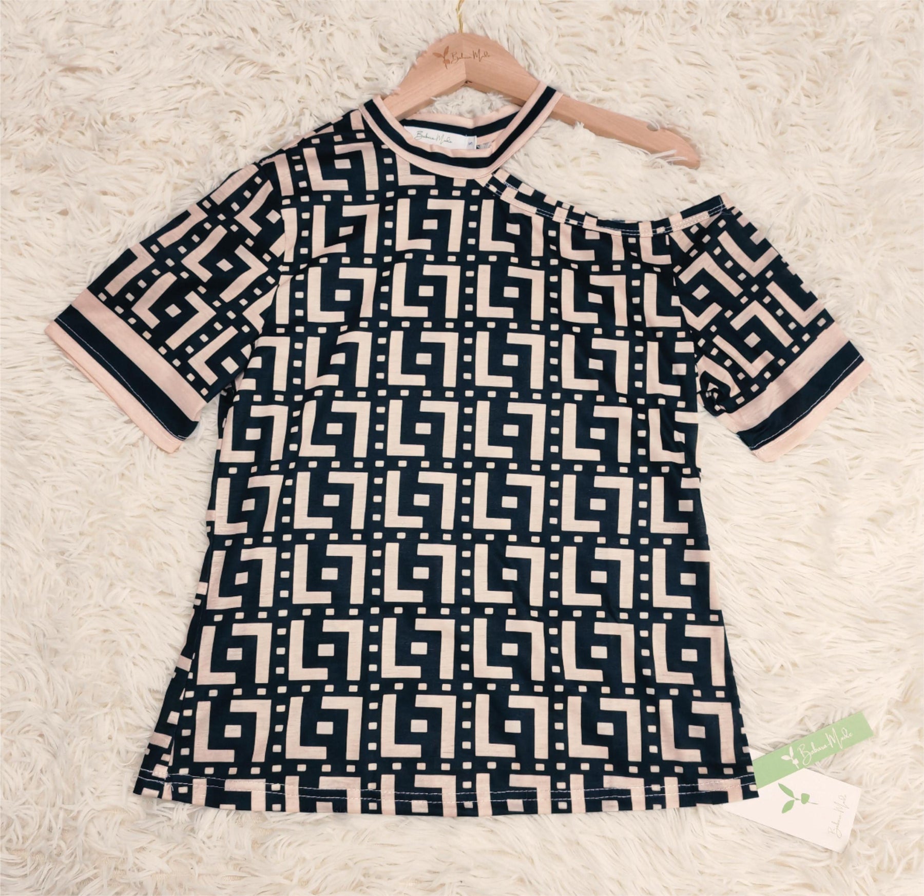 FallStil® - Brown short sleeve print top