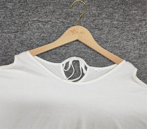 PureWear® - Simple white round neck top