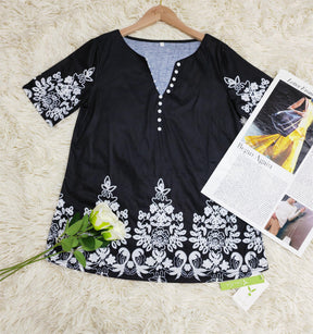 SpringStil® - Black printed short sleeve top