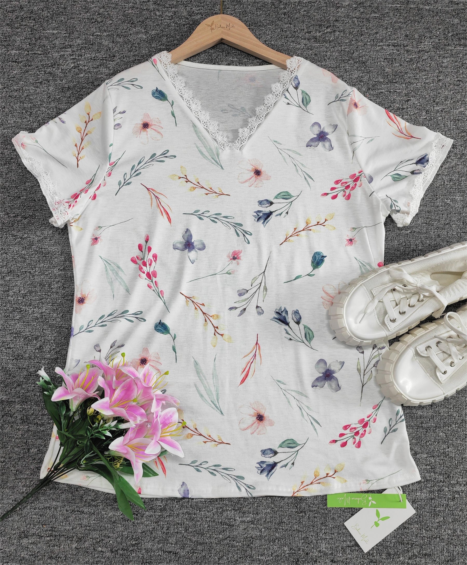 SpringStil® - Basic top with short sleeves and print