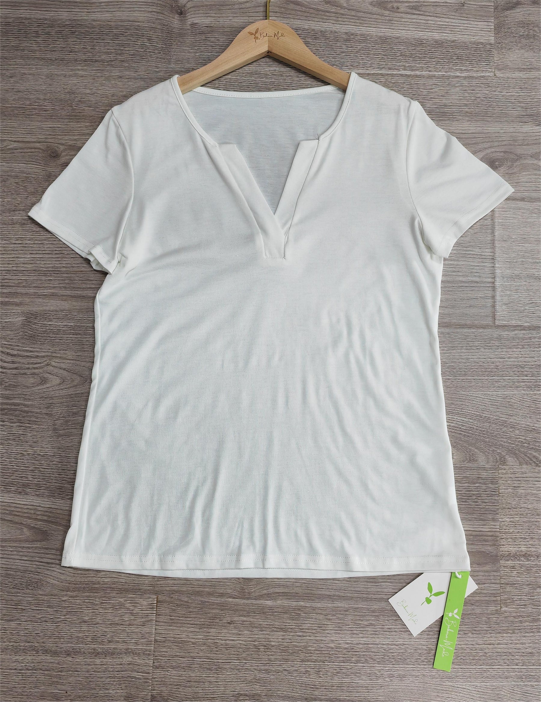 SpringStil® - White short sleeve plain top