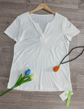 SpringStil® - White short sleeve plain top