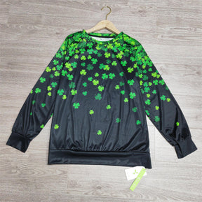 SpringStil® - Lucky Green long-sleeved top with four-leaf clover