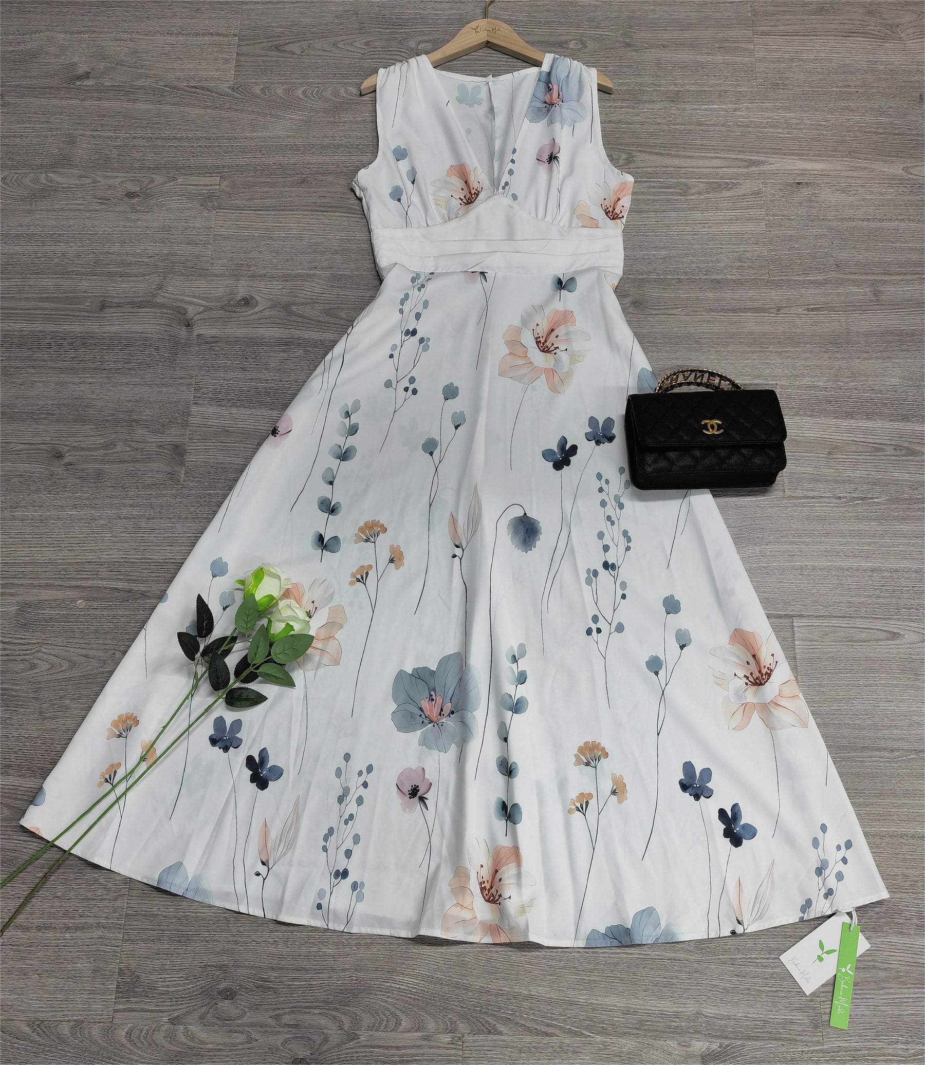 FallStil® - Youthful plant midi dress with floral print