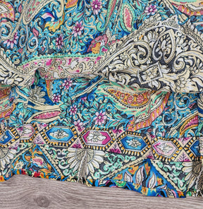 FallStil® - Colorful Paisley Gathered Waist Long Summer Dress