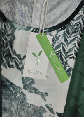 FallStil® - Green two-piece dress with floral pattern