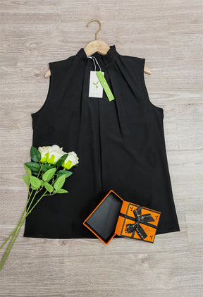 PureWear® - Black sleeveless top with round neck