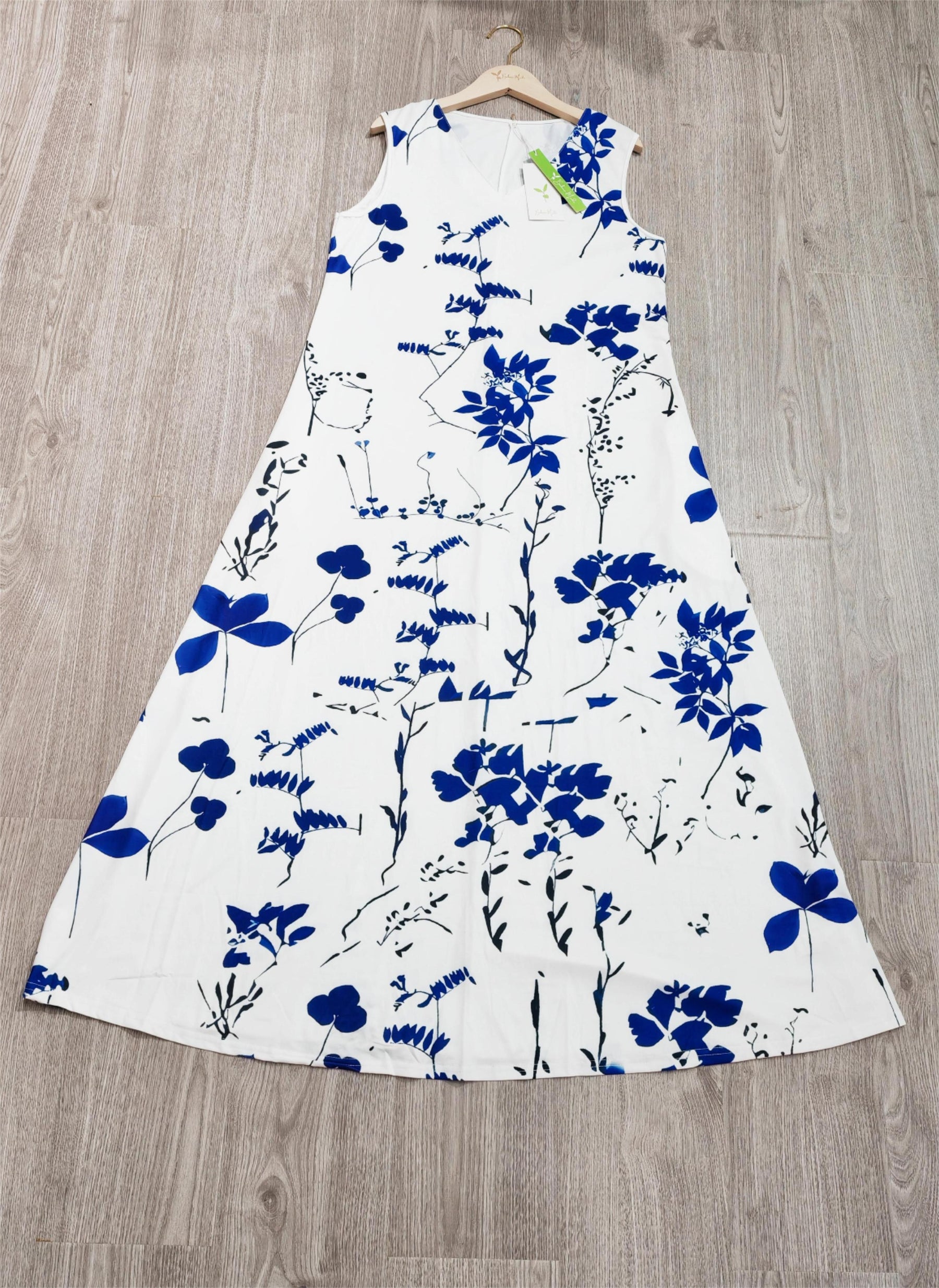 PureWear® - Twofer royal blue midi dress with print