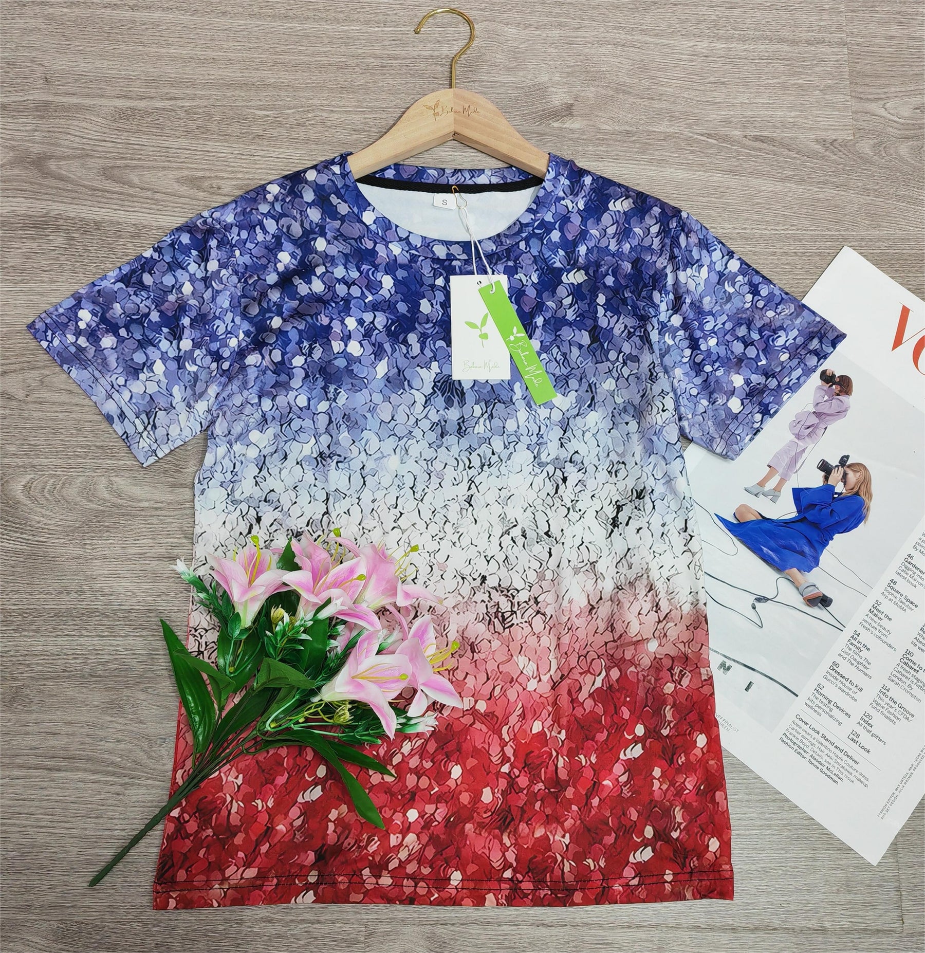 Springstil® - Breezy Print Round Neck Top