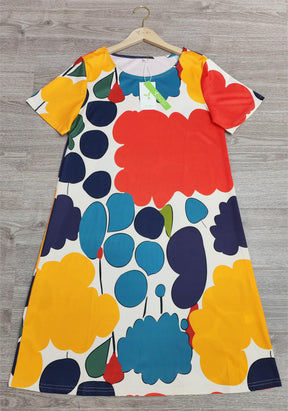 Naturlux® - Attractive midi dress with short sleeves and print