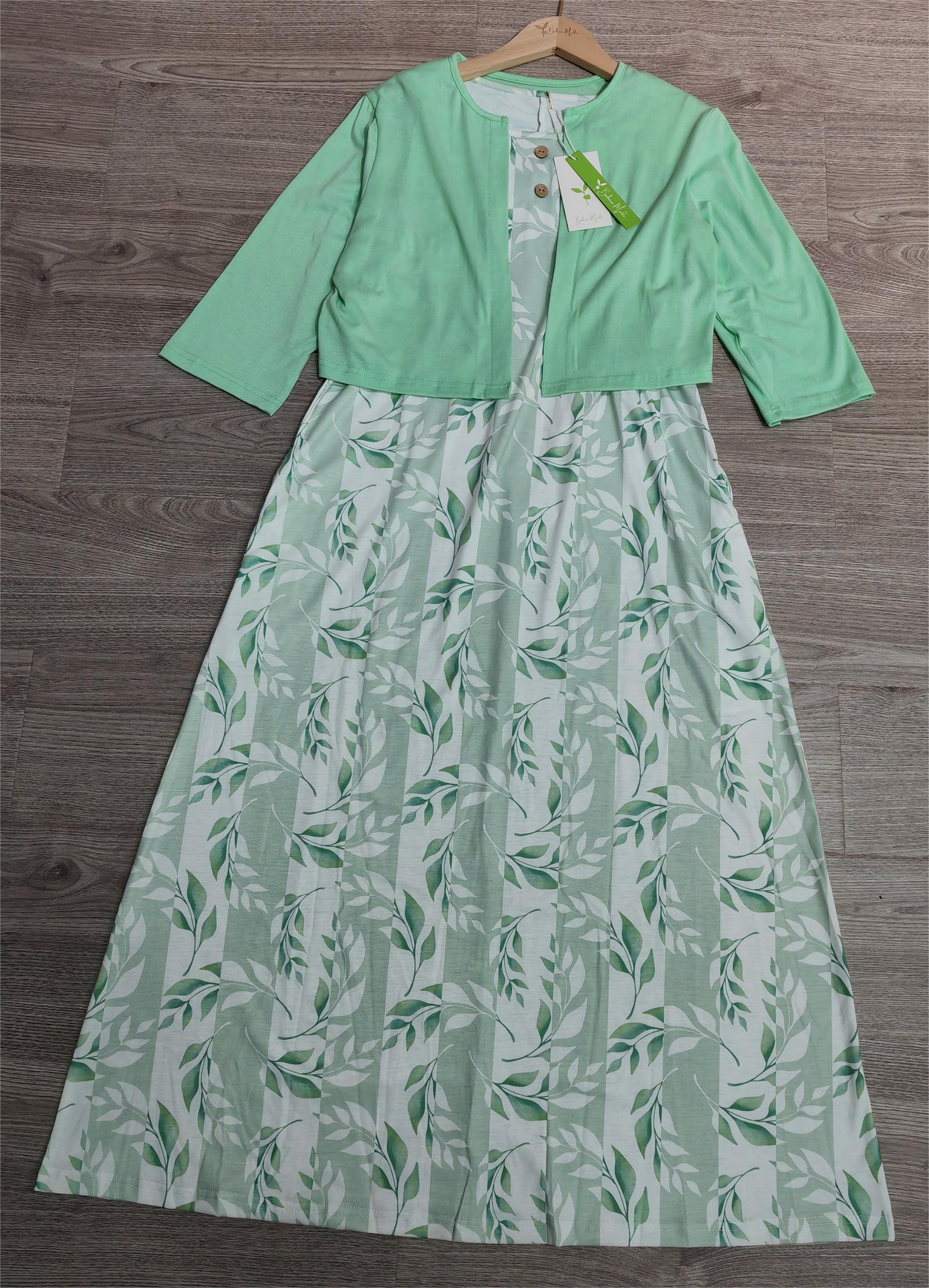 BlütenBliss® - Green midi dress with side pockets