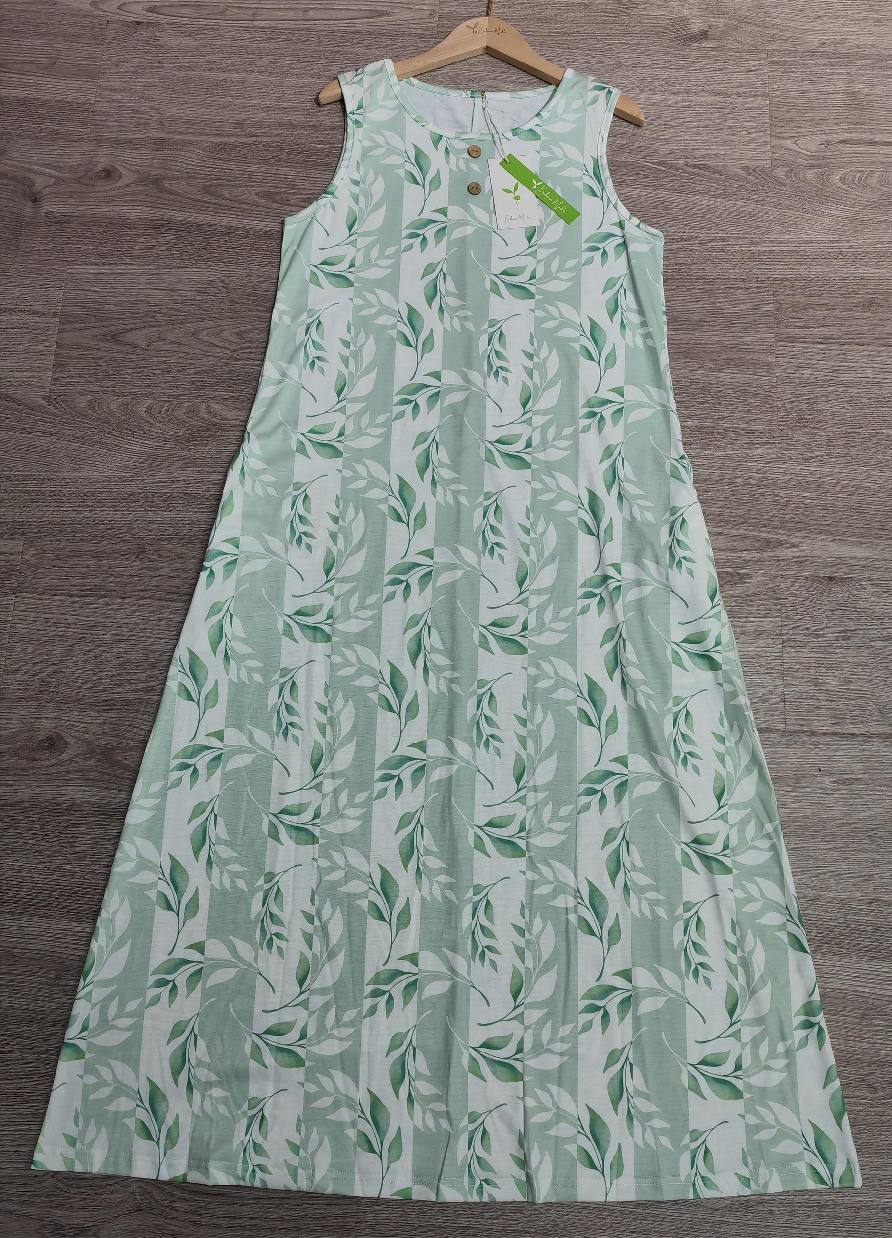 BlütenBliss® - Green midi dress with side pockets