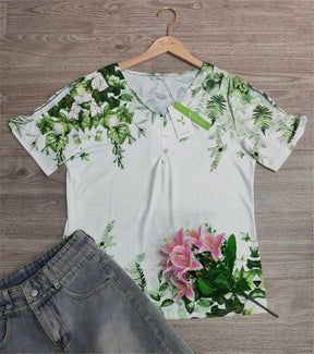 EcoExotica® - Trendy printed short sleeve top