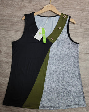 EcoExotica® - Eye-catching color block sleeveless tank top