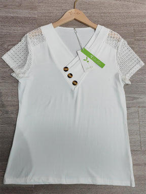 FallStil® - Plain basic top with short sleeves