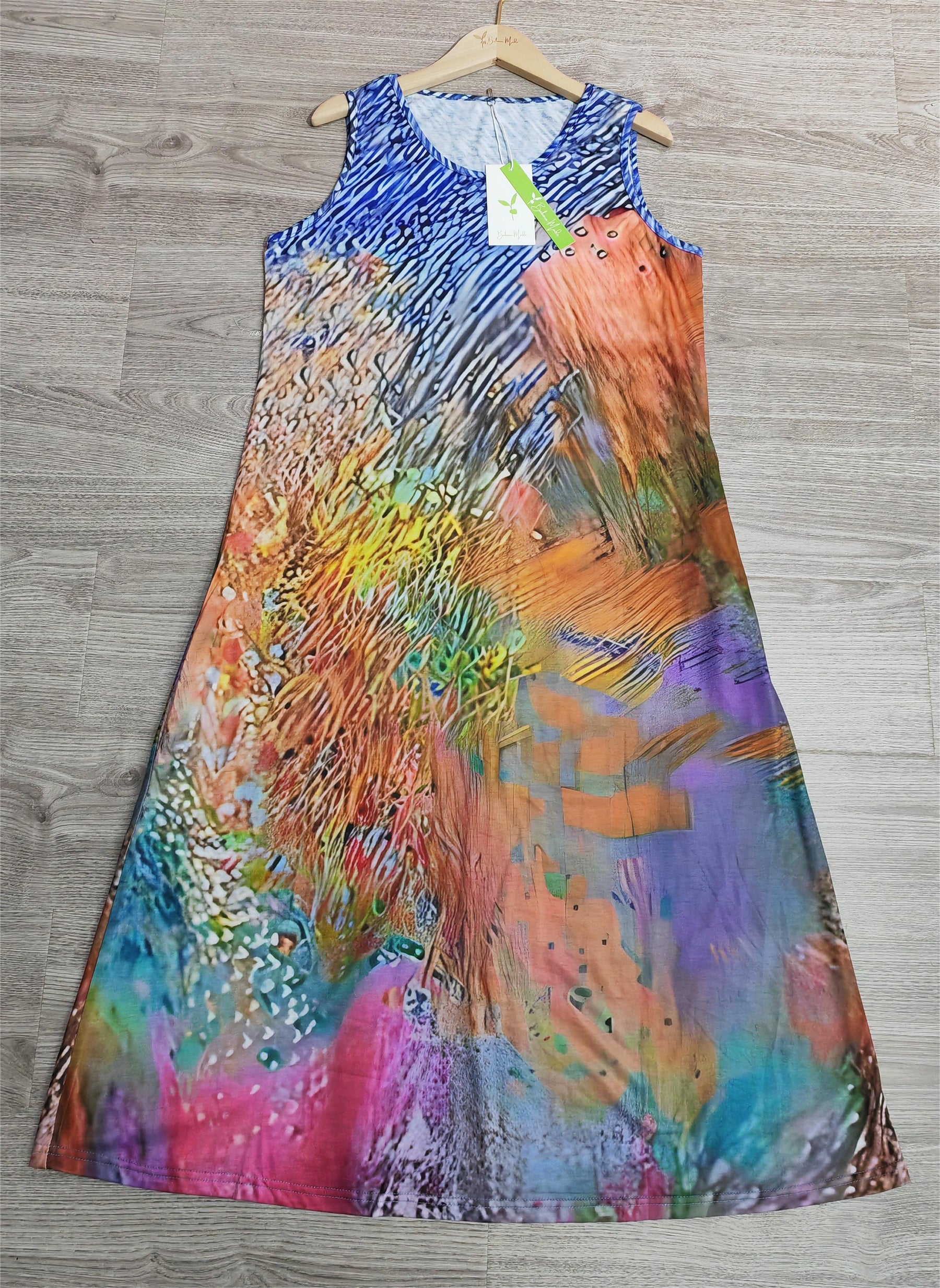 SpringStil® - Chic multicolor sleeveless midi dress