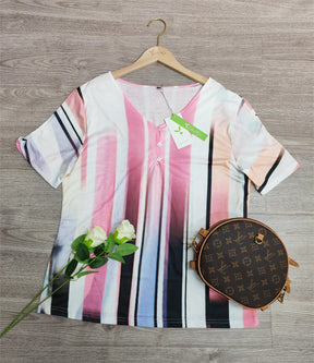 EcoExotica® - Comfortable striped short sleeve top