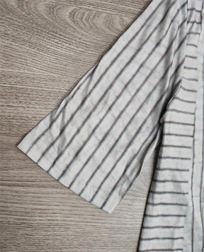 BlütenBliss® - Grey striped mini dress with half sleeves