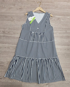 BlütenBliss® - Blue sleeveless striped mini dress