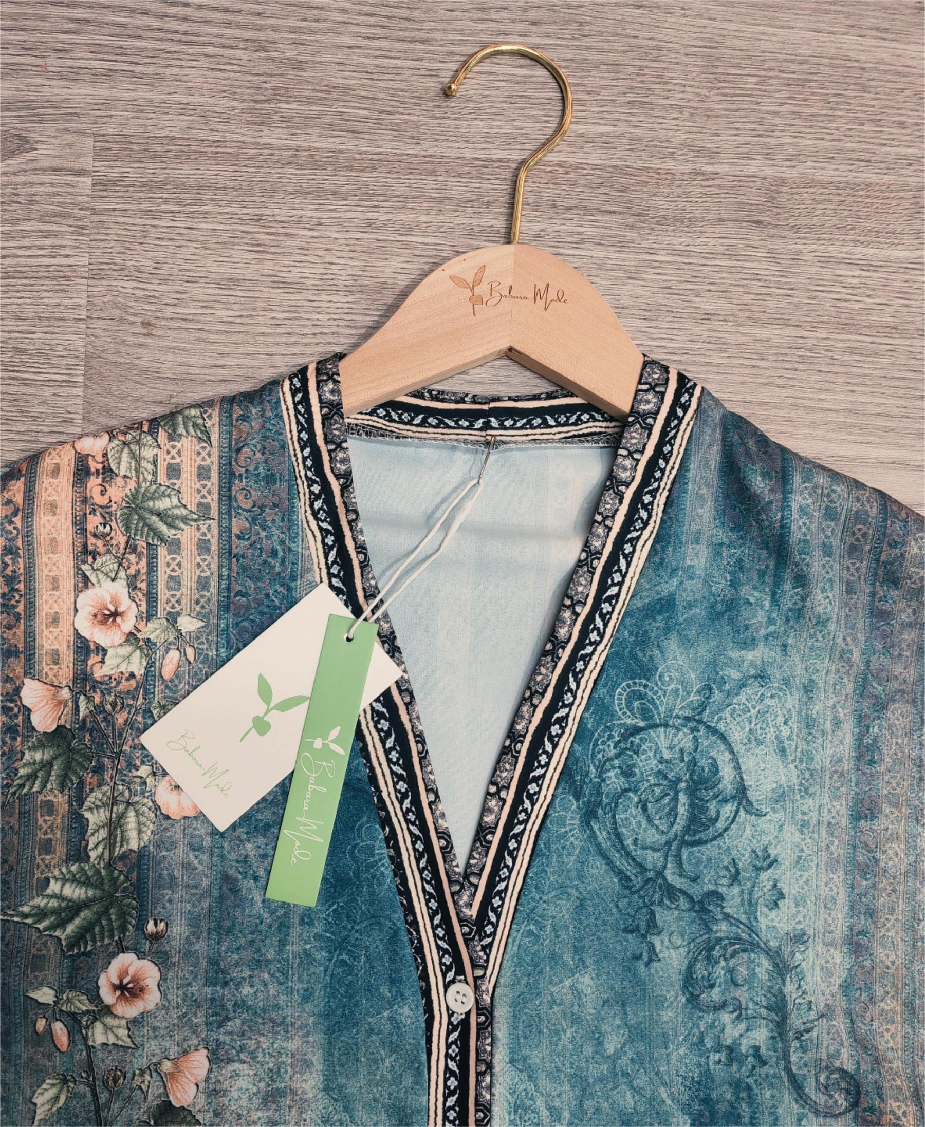 SpringStil® - Green blouse with watercolor floral print