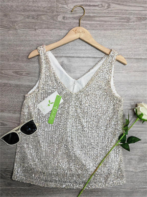 EcoExotica® - Glamorous V-neck cami with sequins