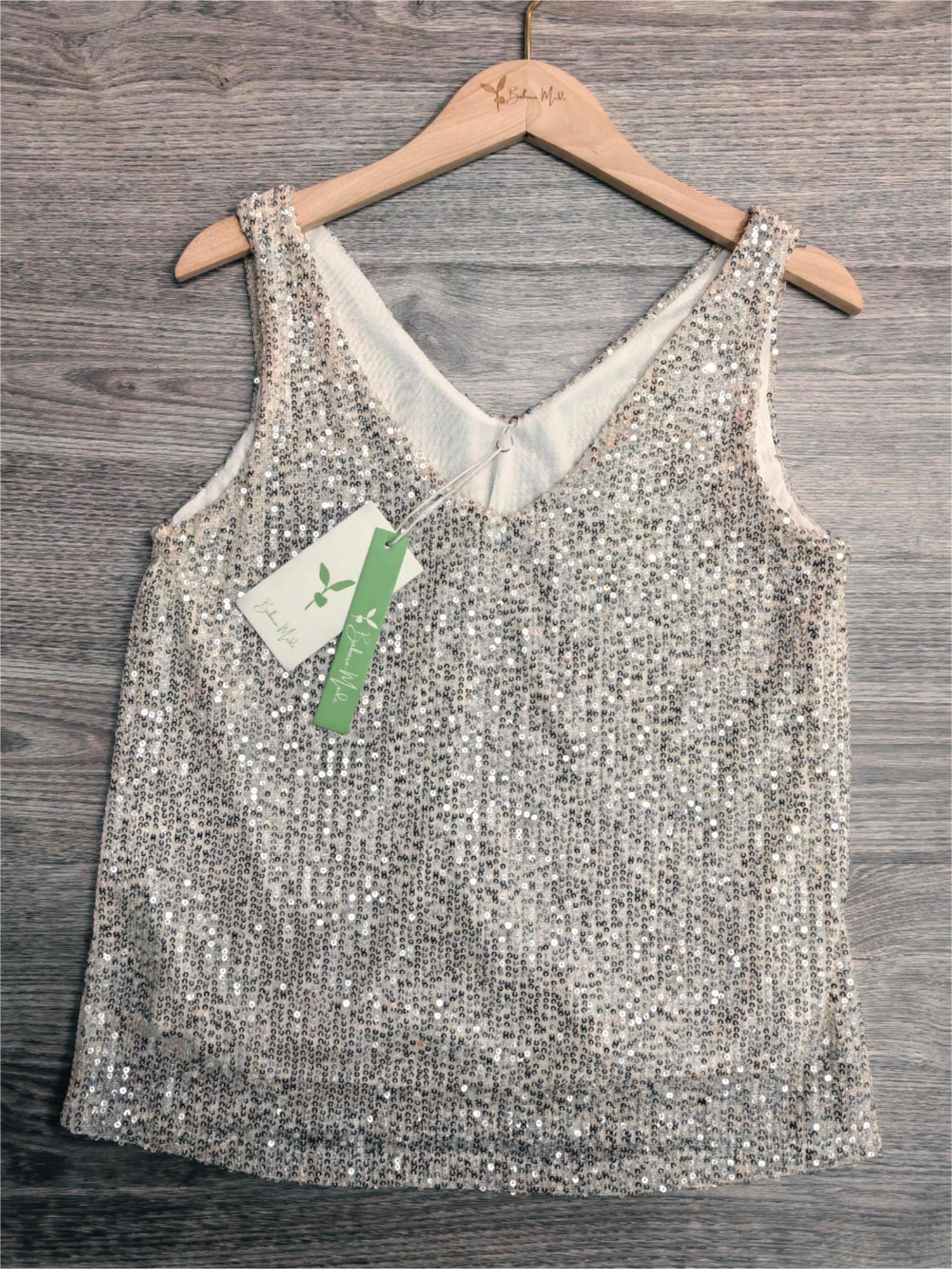 EcoExotica® - Glamorous V-neck cami with sequins