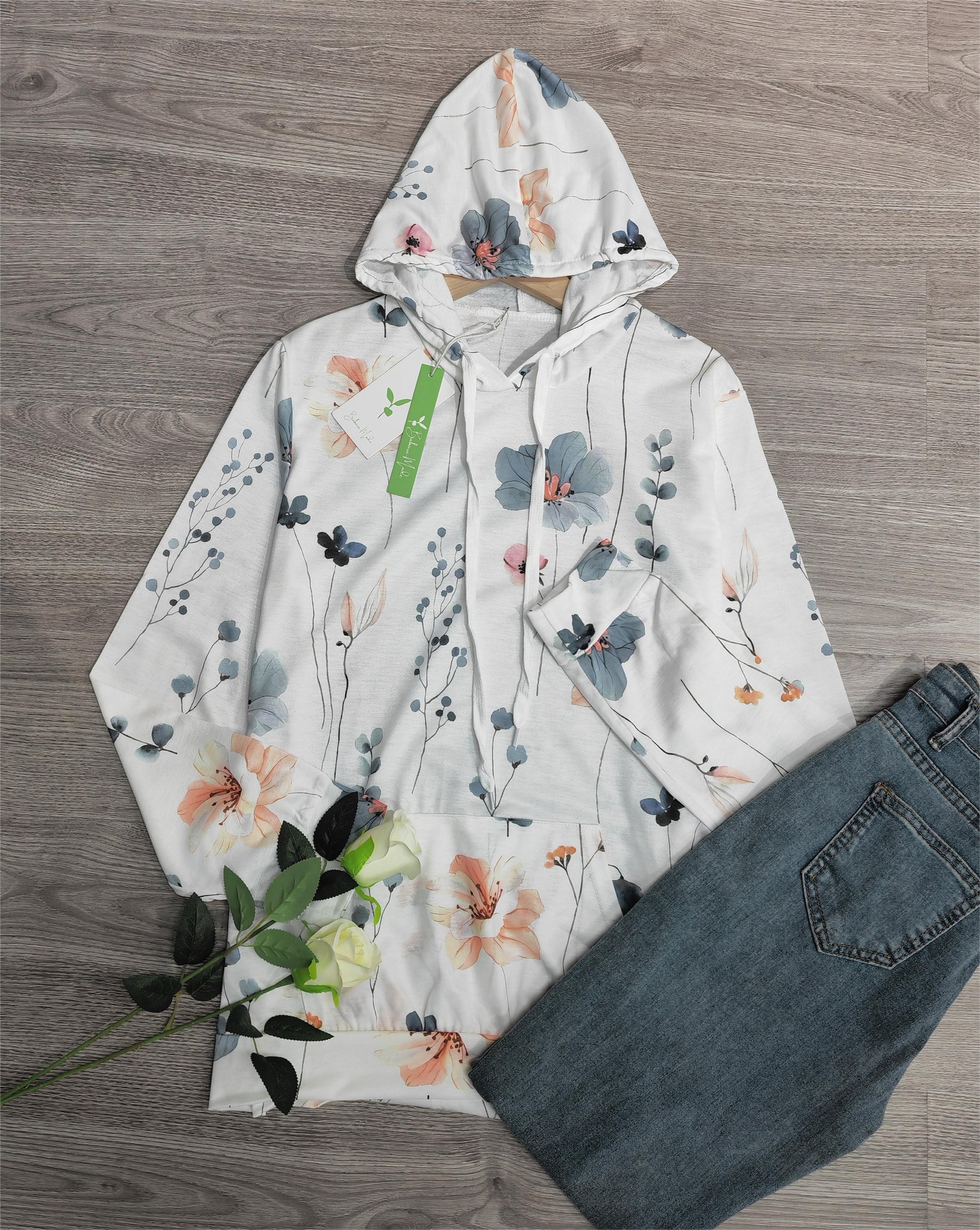 FallStil® - White long sleeve sweatshirt with print