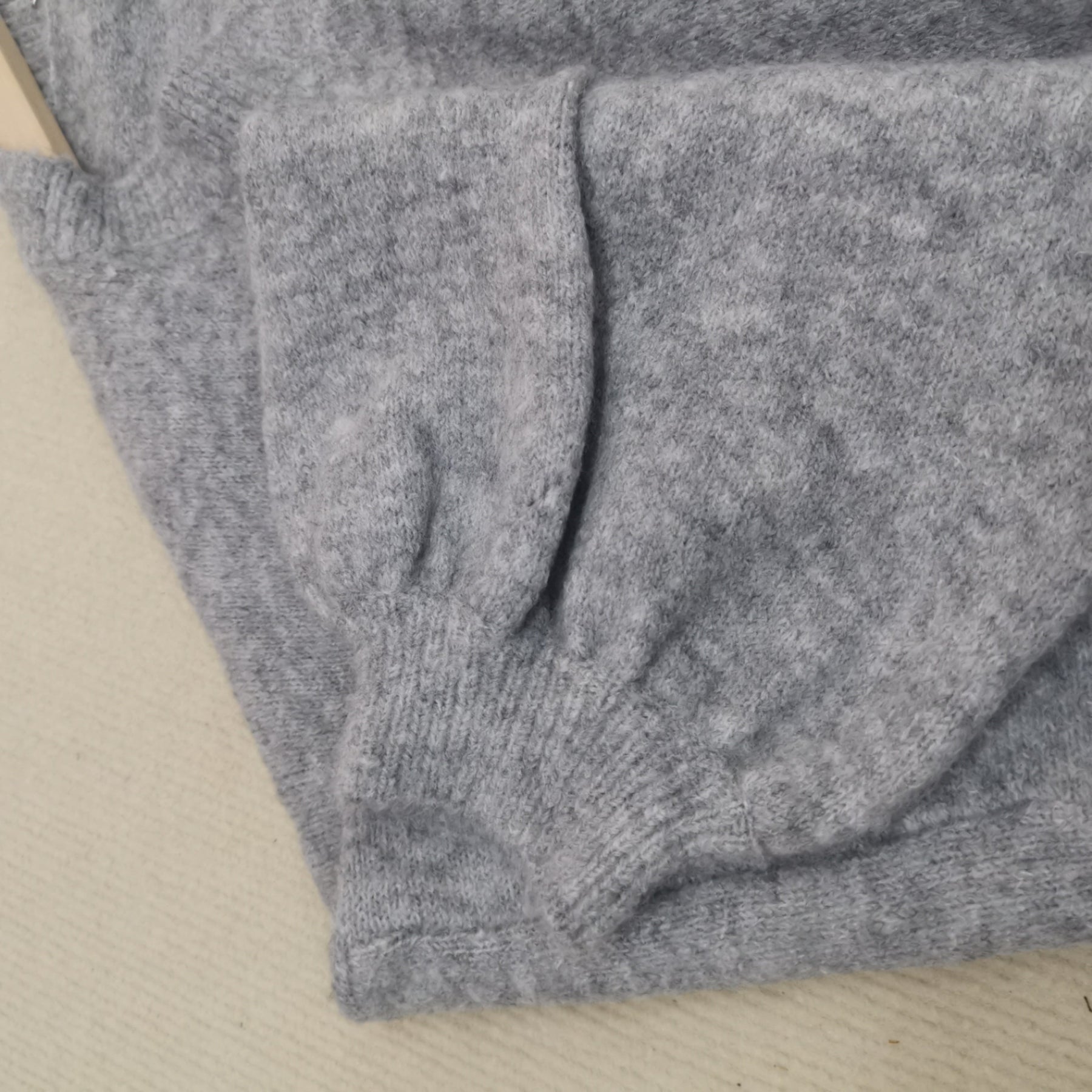 Monci® - Baggy Plain Grey Crew Neck Sweater