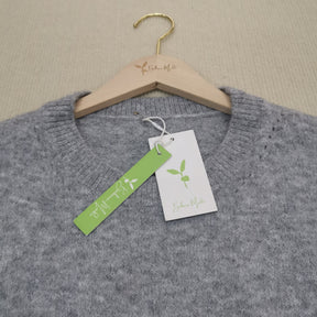 Monci® - Baggy Plain Grey Crew Neck Sweater