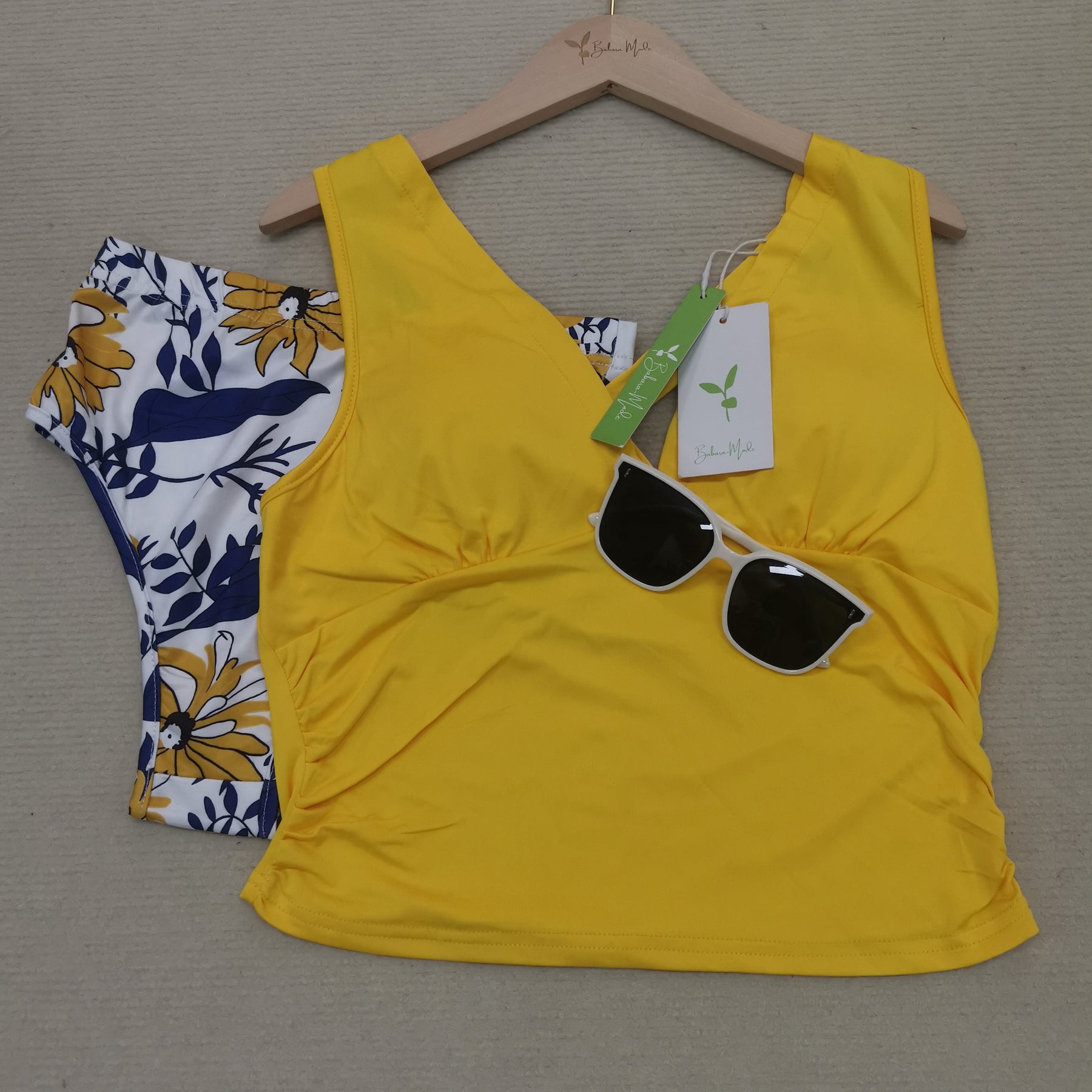 PureWear® - Yellow V-neck swimwear