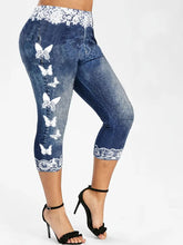 BioBlüte® - Butterfly Lace Denim Capri Magic Jeans