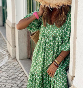 PureWear® - Bohemian Beauty Green Maxi Dress