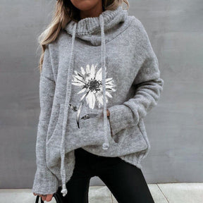 HerbstTrend® - Grey hoodie with floral print