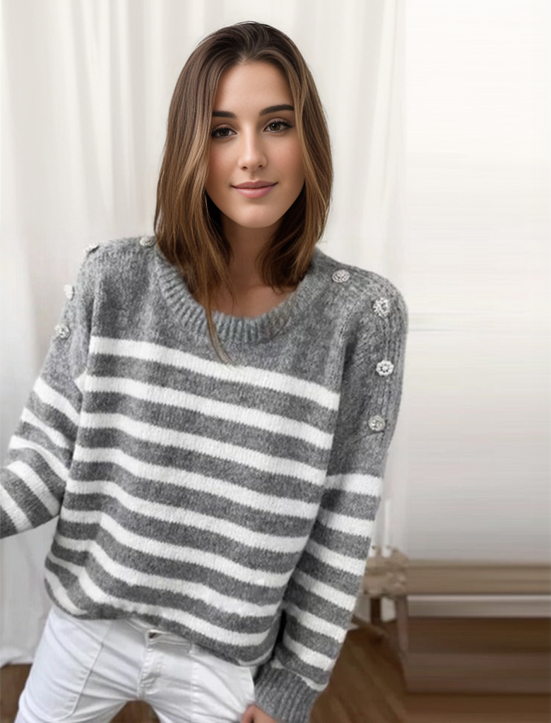 FallStil® - Chic striped long-sleeved sweater