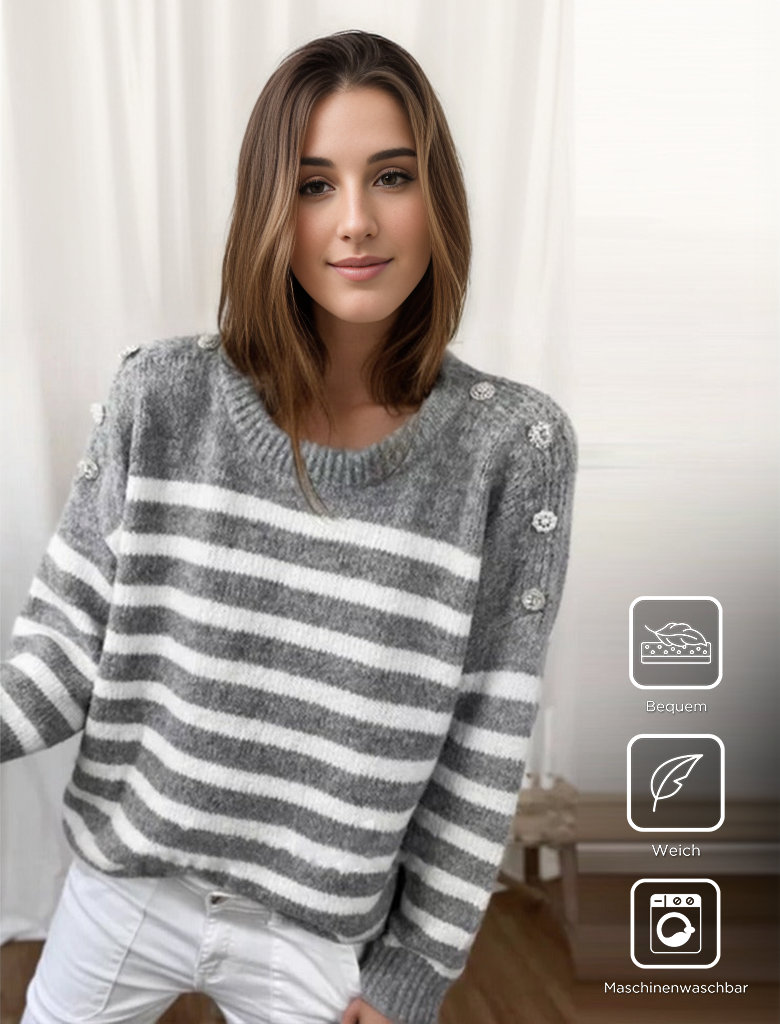 FallStil® - Chic striped long-sleeved sweater