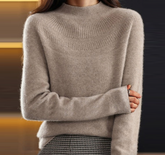 HerbstTrend® - Taupe long-sleeved plain sweater