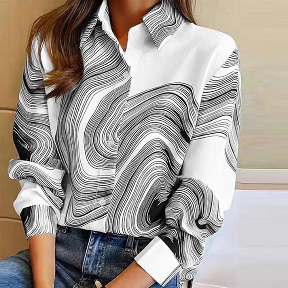 HerbstTrend® - Elegant long-sleeved print shirt