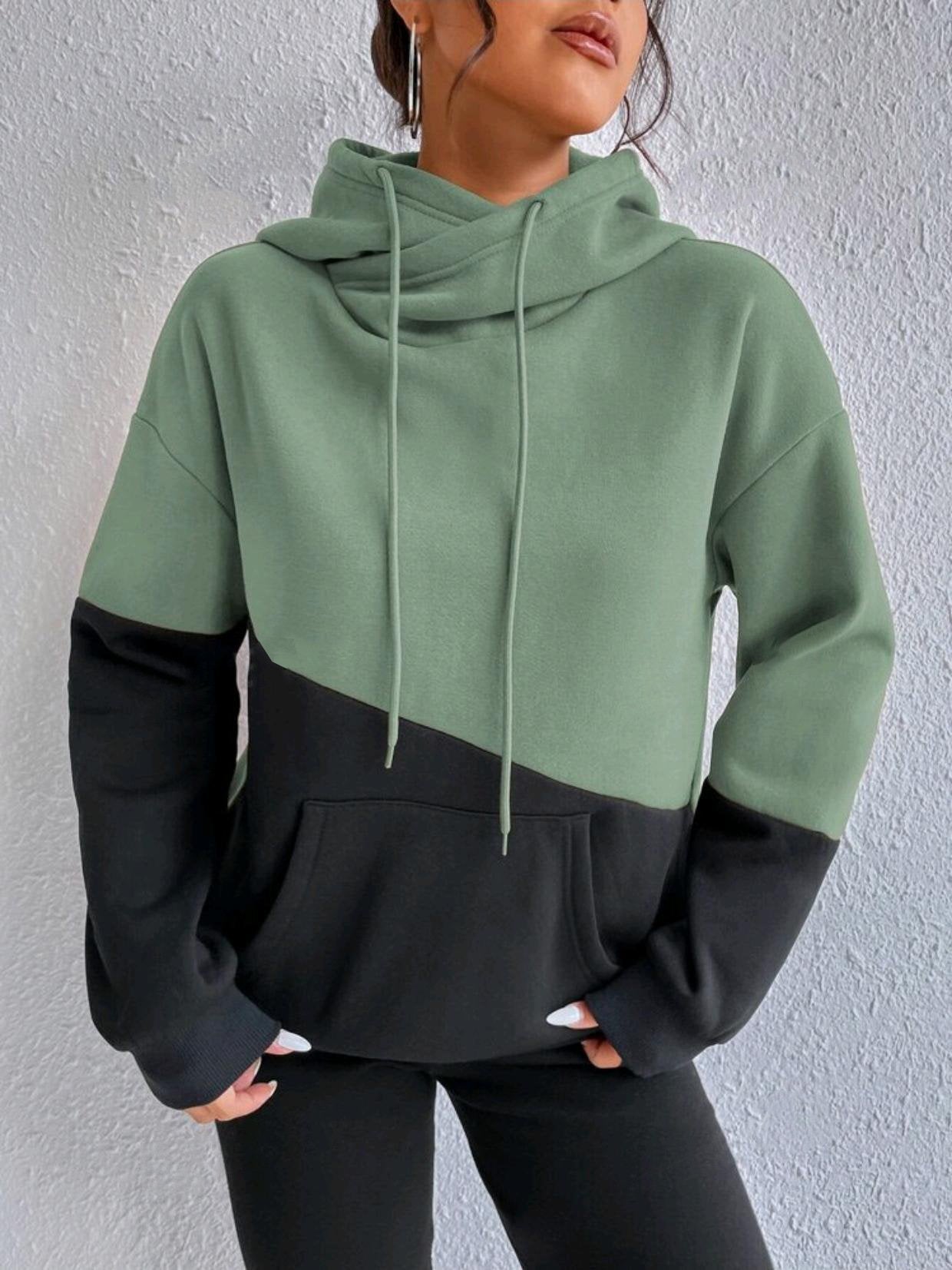 FallStil® - Unverwechselbares Color Block Hoodie Sweatshirt